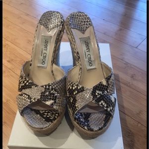 Jimmy Choo Phyllis natural snake print size 37